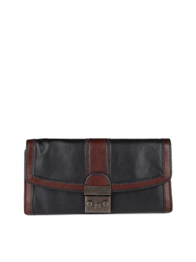 Fossil Women Black and Brown Wallet